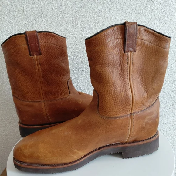 Chippewa Vintage Mens Honey Brown Pull on Leather Boots - Picture 7 of 16